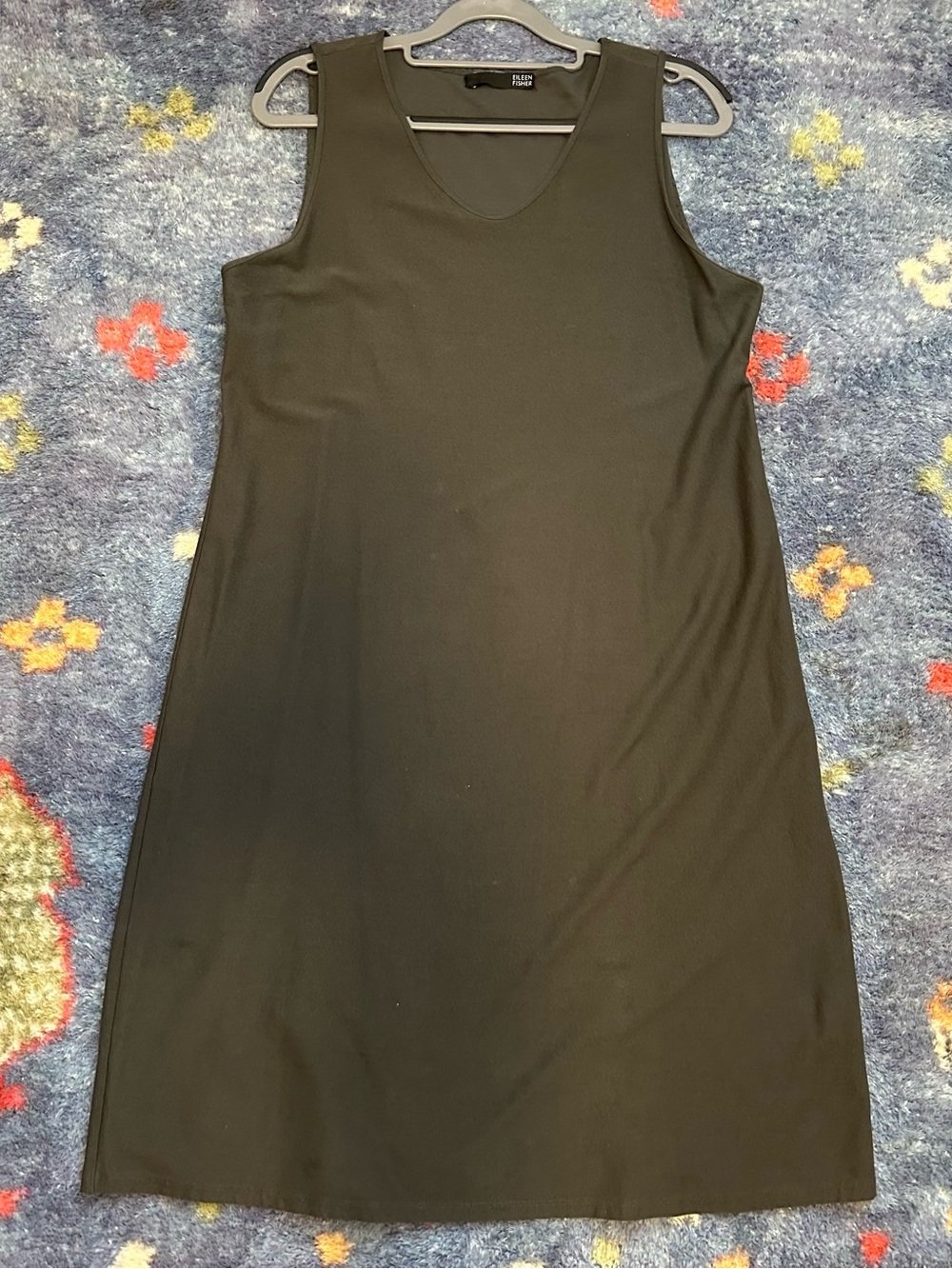 Eileen Fisher Warm Grey Sleeveless A-Line Dress sz M